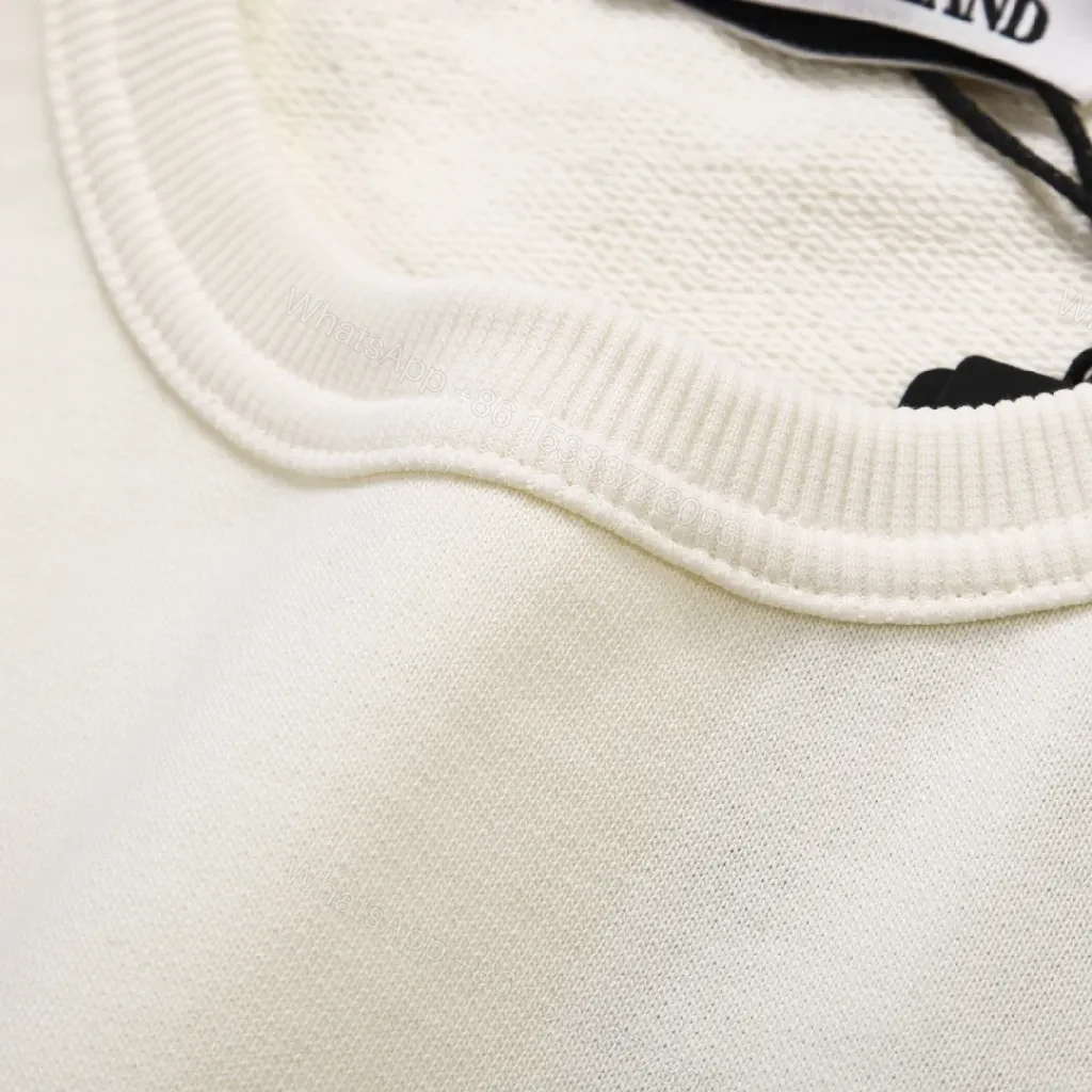 View 8 of Minimalist Off-White Cotton-Jersey Crewneck with Arm Panels