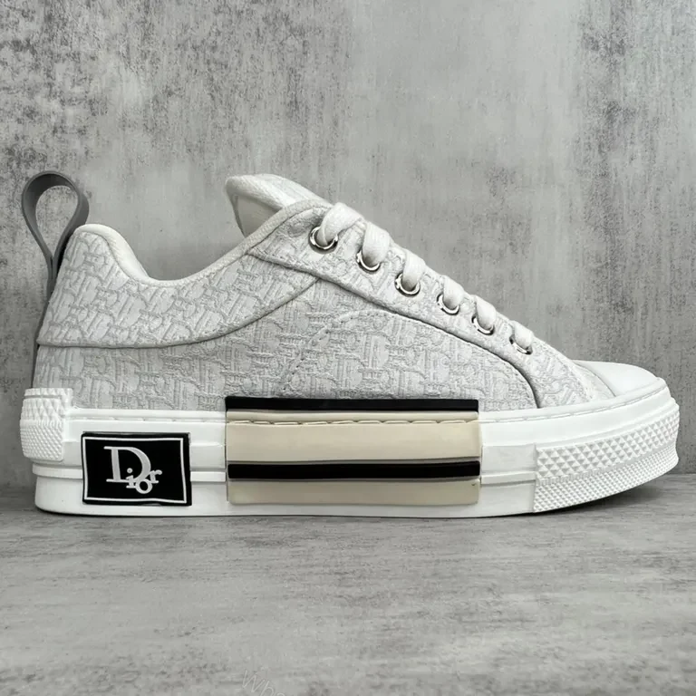 View 7 of White Dior-Influenced Luxury Sneaker: Subtle Monogram, All-Day Comfort