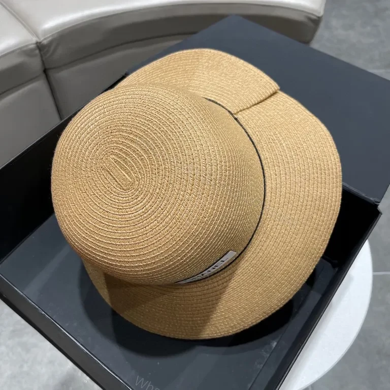 View 2 of Chic Straw Fedora with Chanel Patch â€” Lightweight, All-Season Elevation