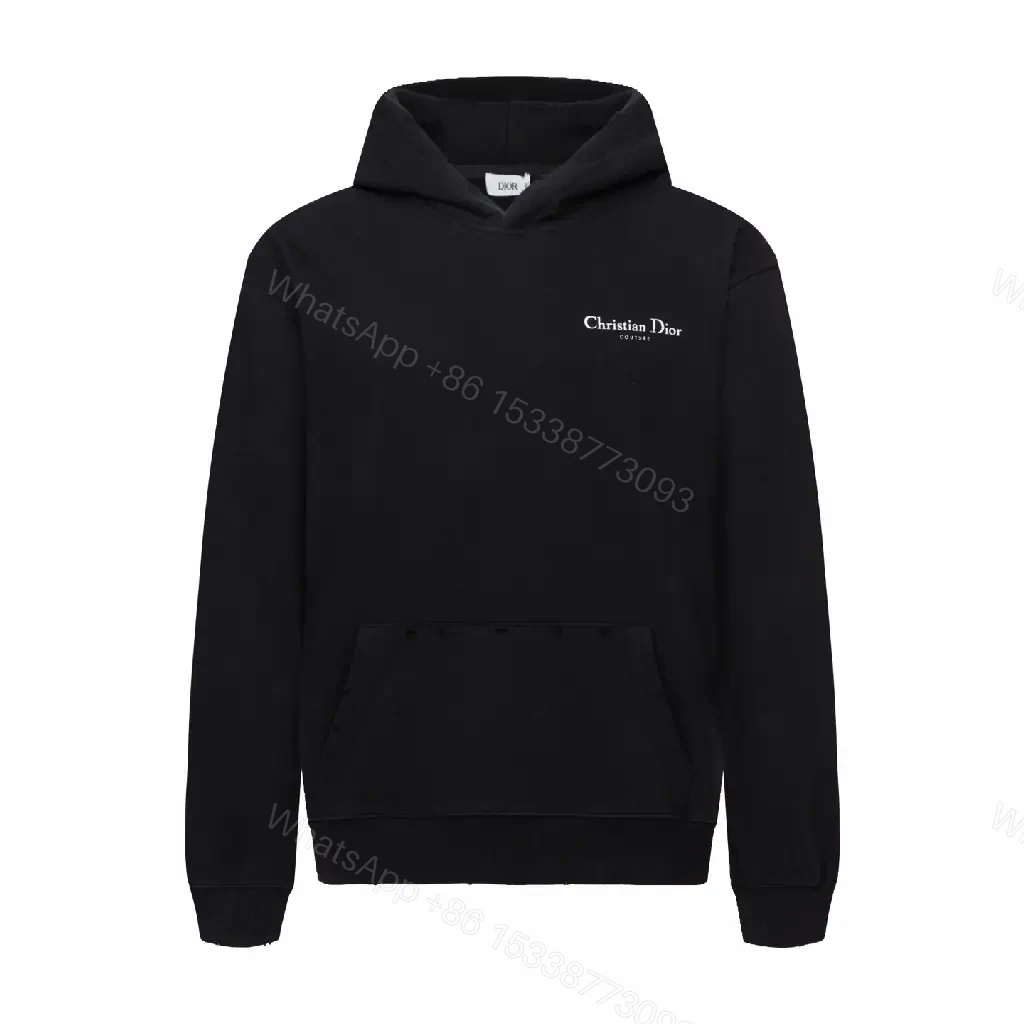 Minimalist Black Hoodie – Subtle Dior Detail Luxury Streetwear — view 1