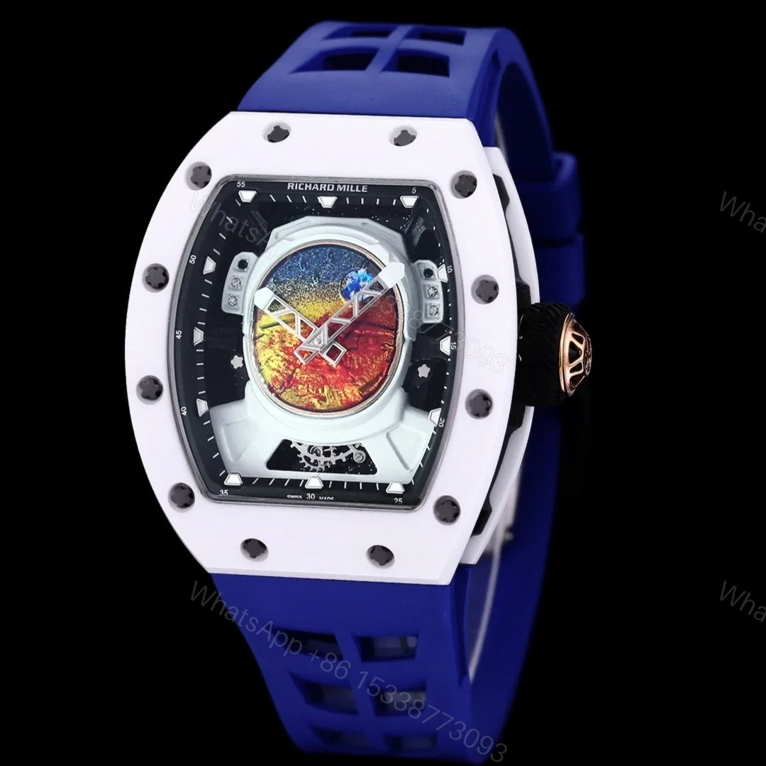 View 2 of Richard Mille RM52-05 Pharrell Williams Mars Mission Watch White Case Blue Strap Premium Edition RM-RM52-05-PW-WHT-BLU