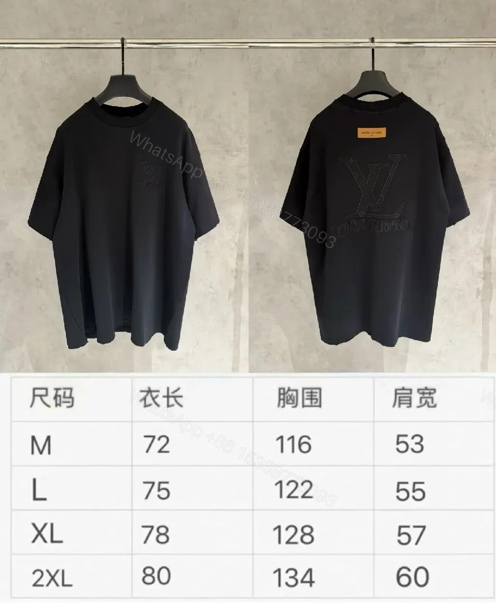 View 7 of Oversized Cotton Tee with Subtle Embroidery, Minimalist Luxe + Black