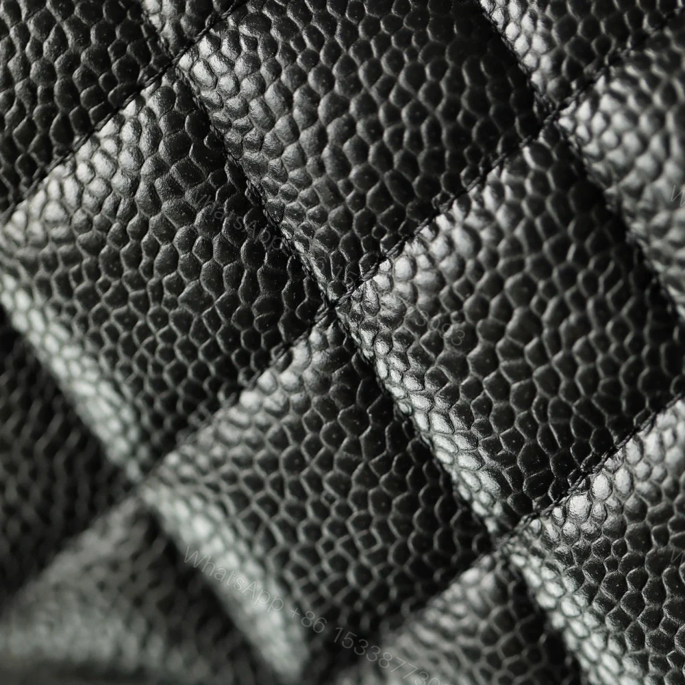 View 8 of 高仿Chanel芯片版CF系列魚子醬口蓋包黑銀免檢版