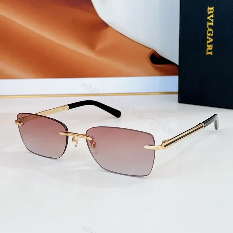 View 6 of Chic Minimalist BVLGARI Sunglasses: Matte Metal, - Sunglasses