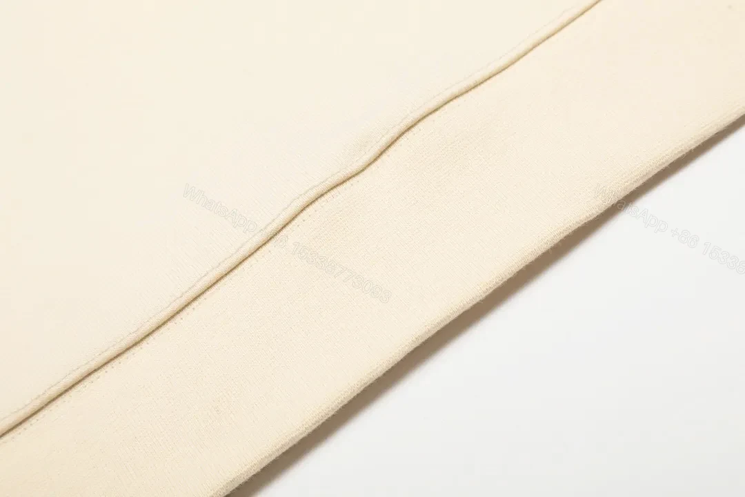 View 9 of Cream Beige Knit + Signature Logo Print Crewneck Sweatshirt