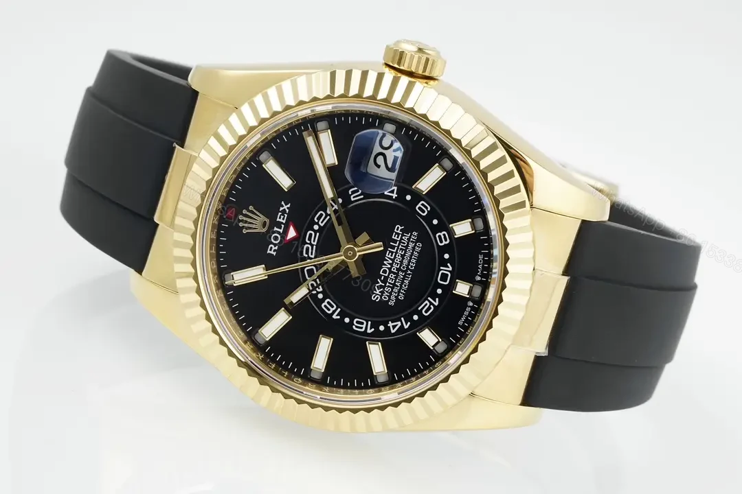 View 5 of Rolex Sky-Dweller Chocolate Dial Yellow Gold Oysterflex Ultimate 42MM 326238-0009