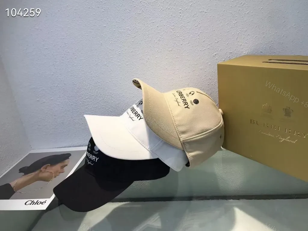 View 4 of Beige Burberry Cap: Subtle Luxury Cotton Twill Baseball Cap