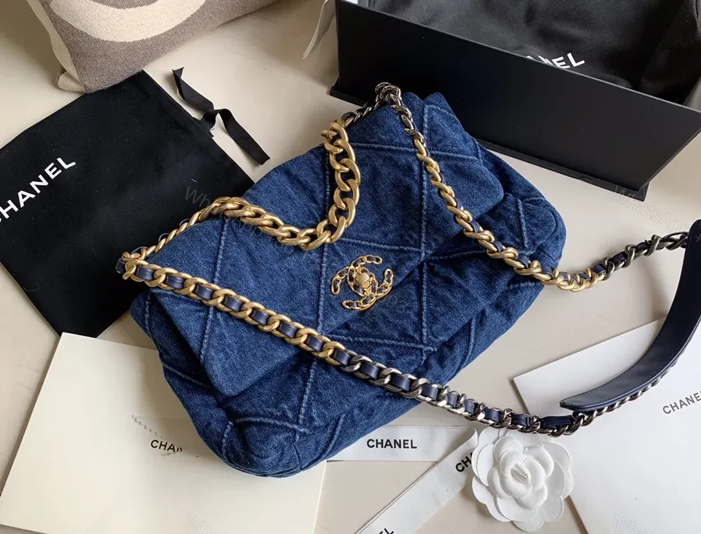 Denim Velvet Chanel-Inspired Shoulder Bag: Modern Luxury — view 1