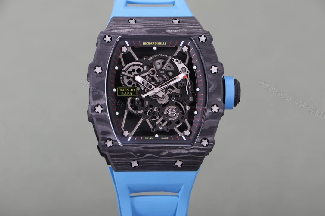 Richard Mille RM35-01 NTPT Carbon Fiber RMUL3 White Gemstone Suspension Watch RM35-CARBON-WGS3 — view 1