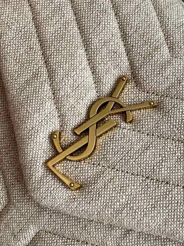 View 5 of Saint Laurent Beige Suede Y Quilted Monogram