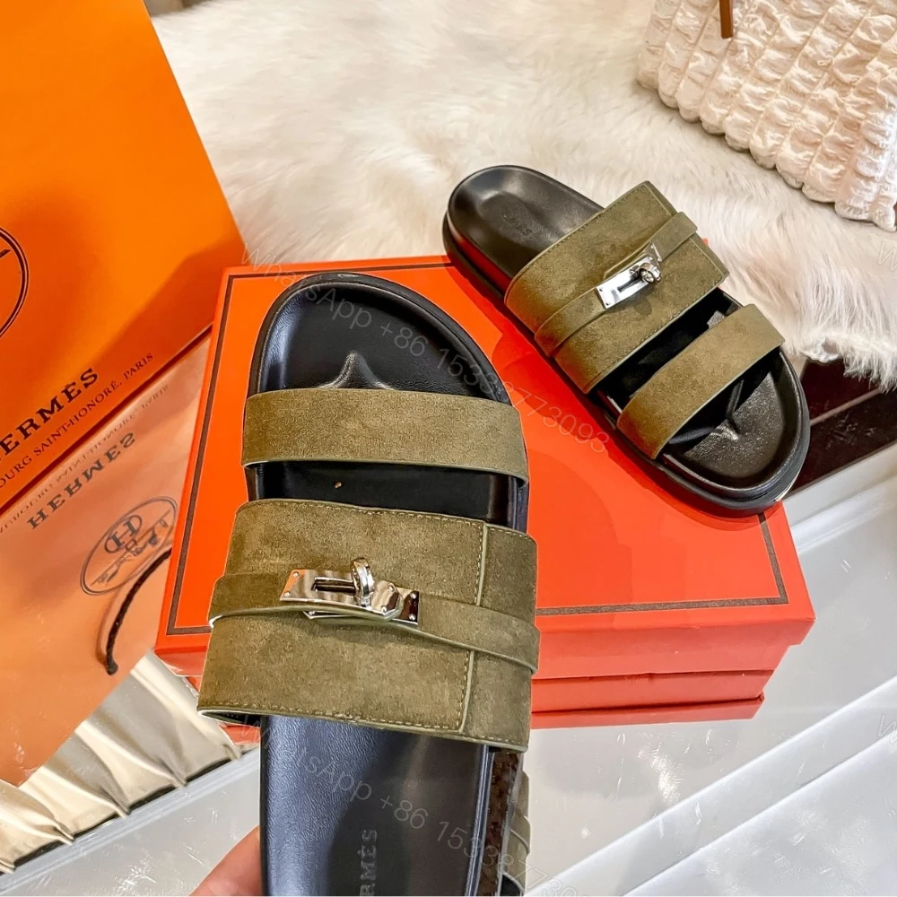 View 4 of HERMES JACKSON SANDAL TUNDRA GREEN H242948ZH1R420