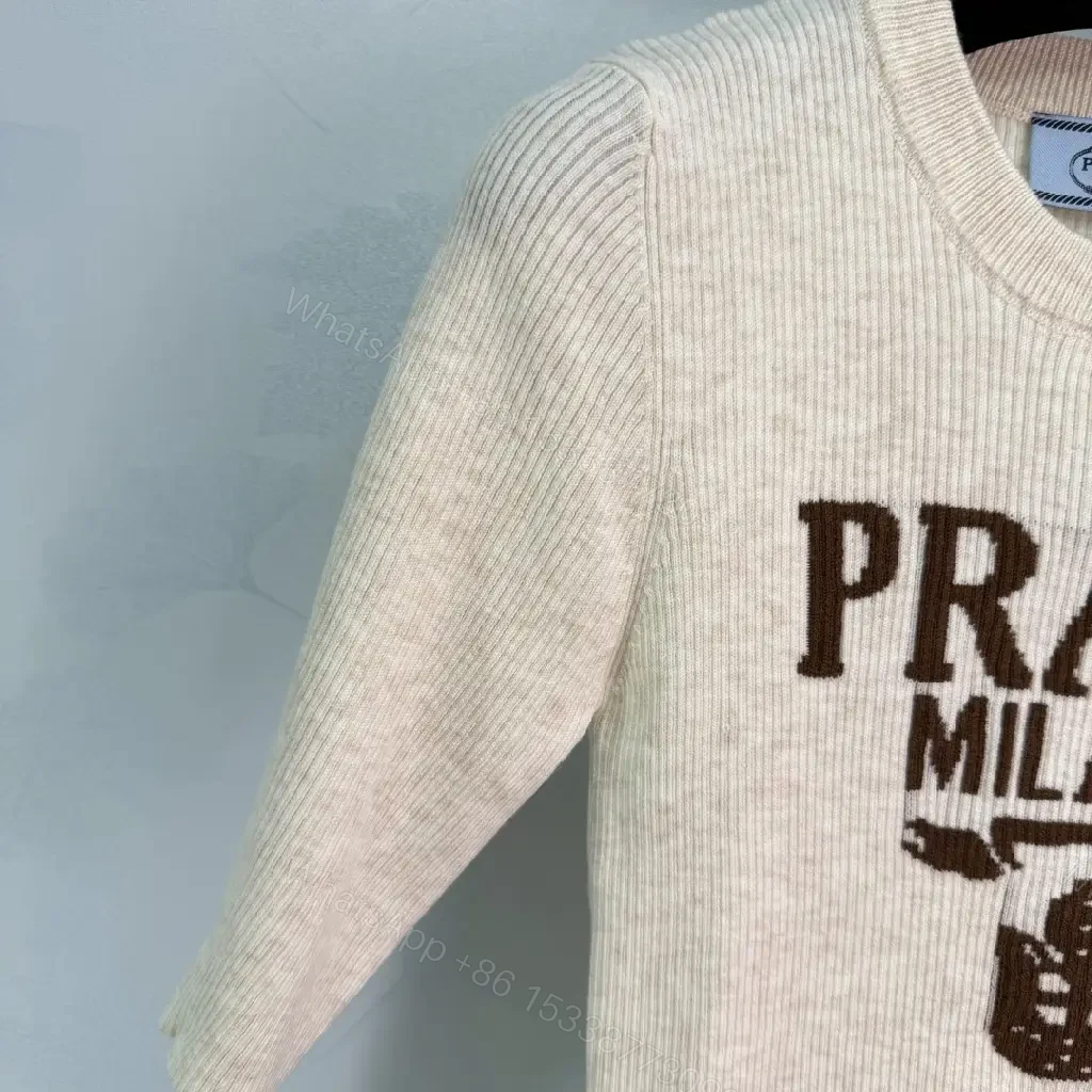 View 5 of Chic Knit Crewneck Sweatshirt with Bold Logo Detail