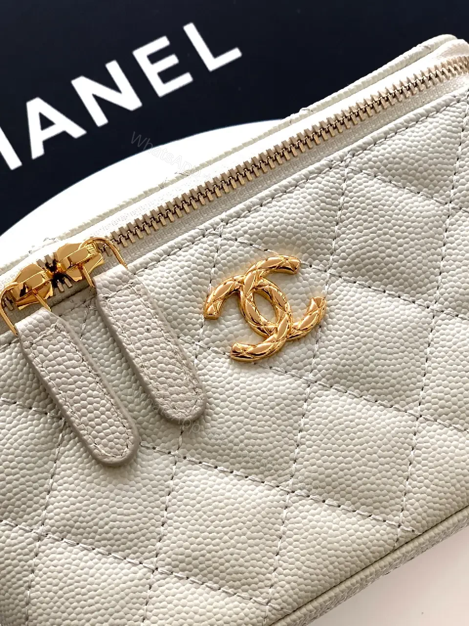 View 8 of mint green quilted leather shoulder bag with gold chain and logo charm