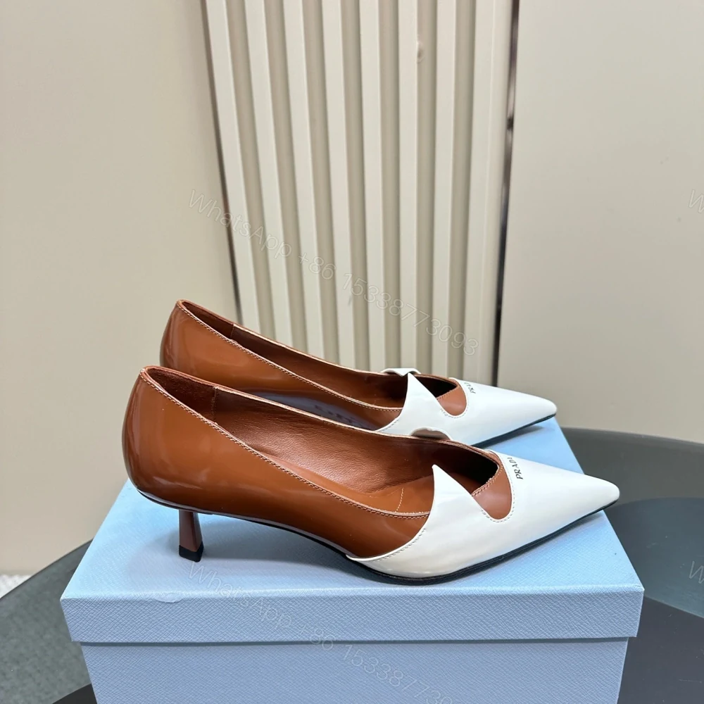 View 5 of 高仿Prada*1I976C尖頭走秀款高踭鞋5.5CM棕色免檢版