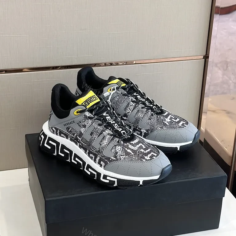 View 3 of Camo-Knit Arch Sneaker: Versace Greek-Key Comfort