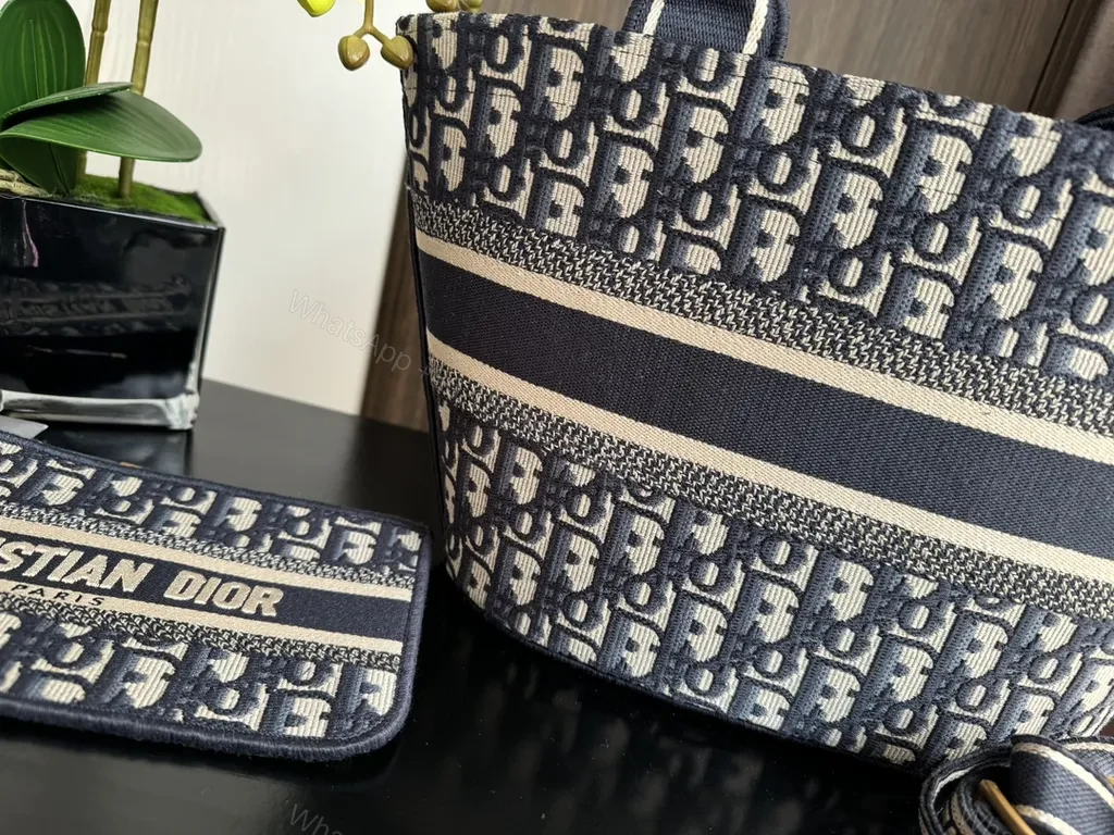 View 6 of Navy-Beige Dior Monogram Tote Set: Everyday Organization