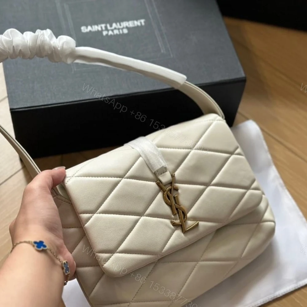 View 3 of Saint Laurent Le 57 Quilted Shoulder Bag White 27Cm