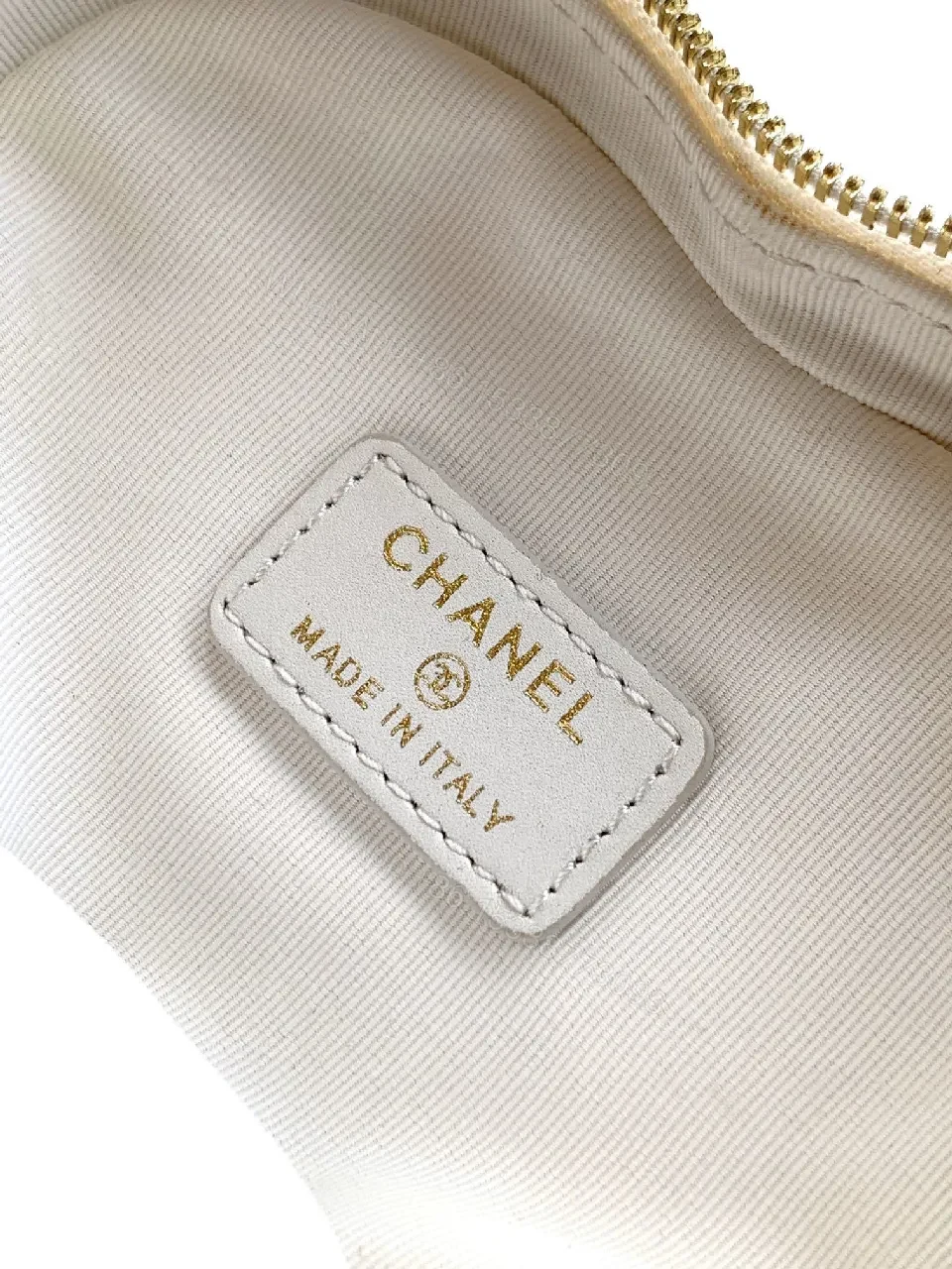 View 9 of Quilted Lambskin Mini Bag: Timeless White, Gold Clasp