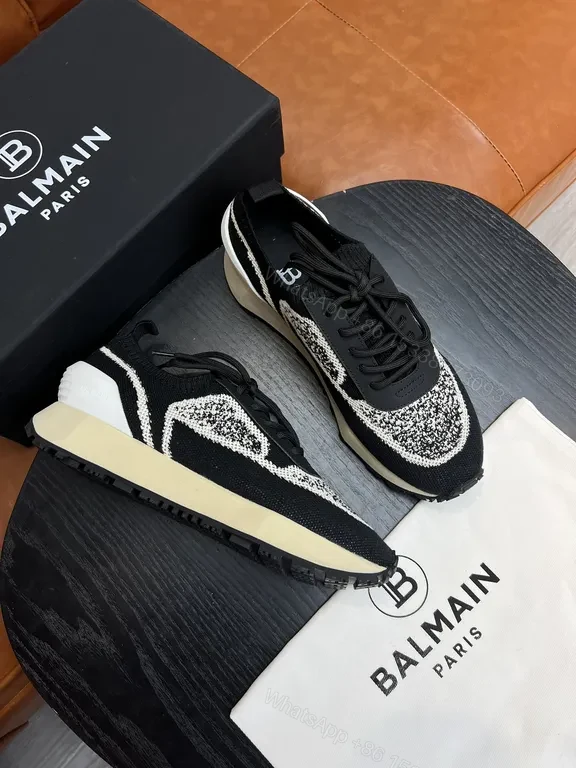 View 2 of Sleek Knit Runner: Balmain-Inspired Luxury High Tops