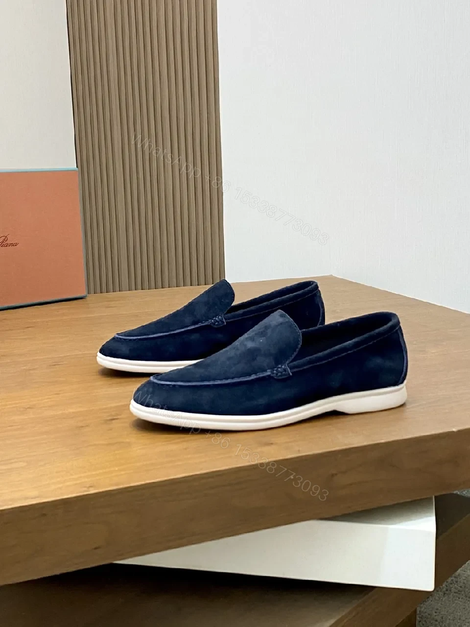 View 7 of Navy Suede Slip-Ons: Textured, Everyday Comfort