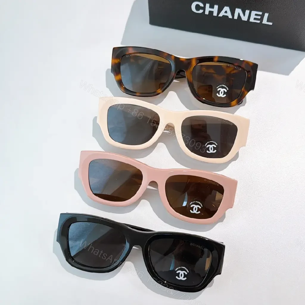 View 9 of Tortoise-Texture Sunglasses with Logo Hardware, Acetate Style