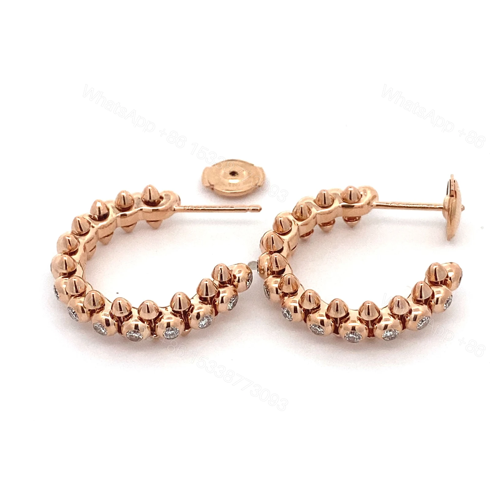 View 6 of 18K Clash De Cartier Rose Gold Diamond Hoop Earrings