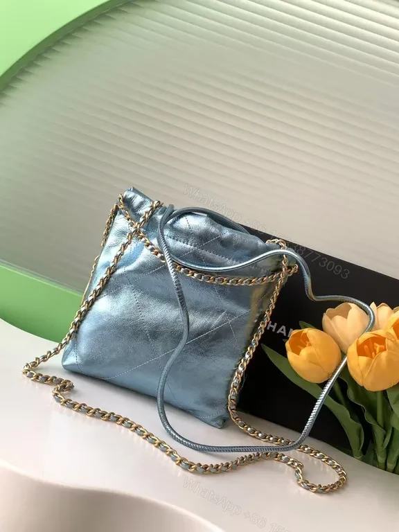 View 2 of Chanel-Inspired Metallic Quilted Chain Bag