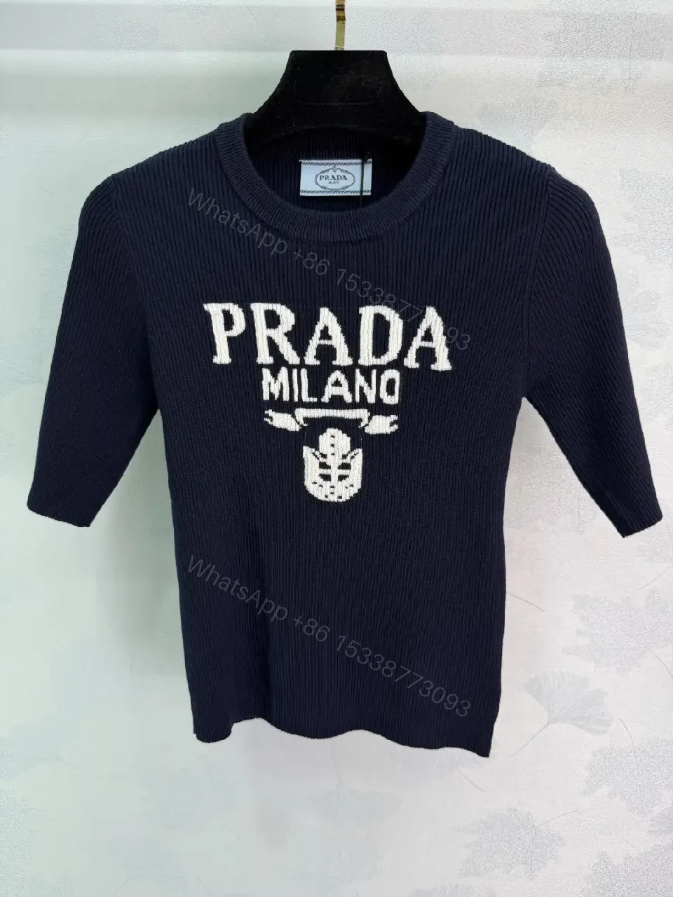View 8 of Chic Knit Crewneck Sweatshirt with Bold Logo Detail