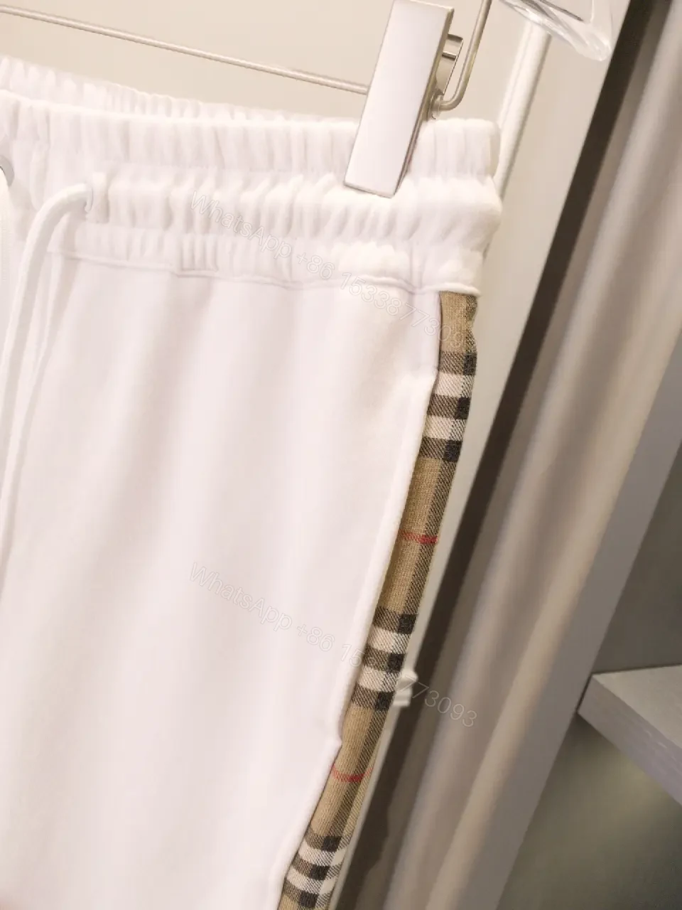 View 9 of Chic Comfort Jogger Pants with Plaid Stripe Details