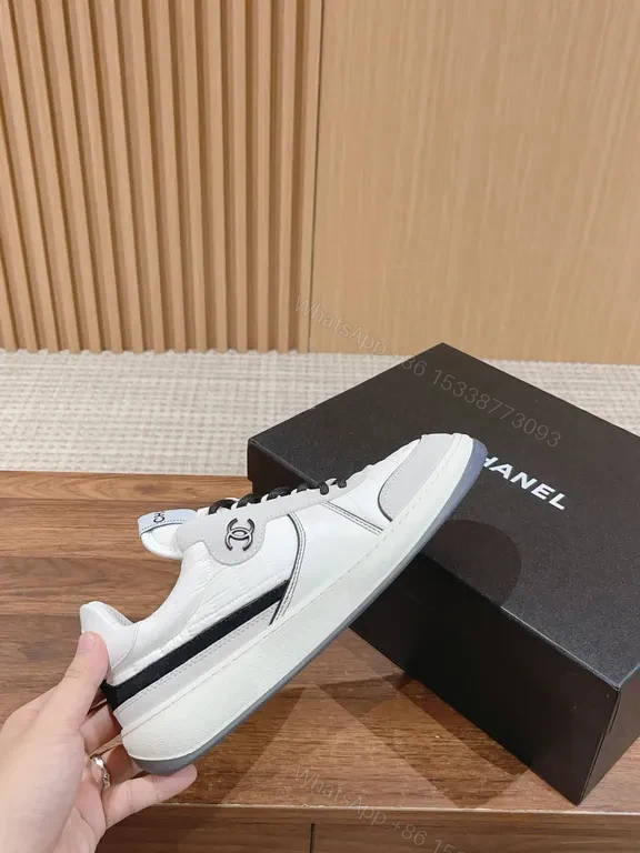 View 5 of White Luxe Chanel-Inspired Cloud Sneakers: Sculpted Comfort