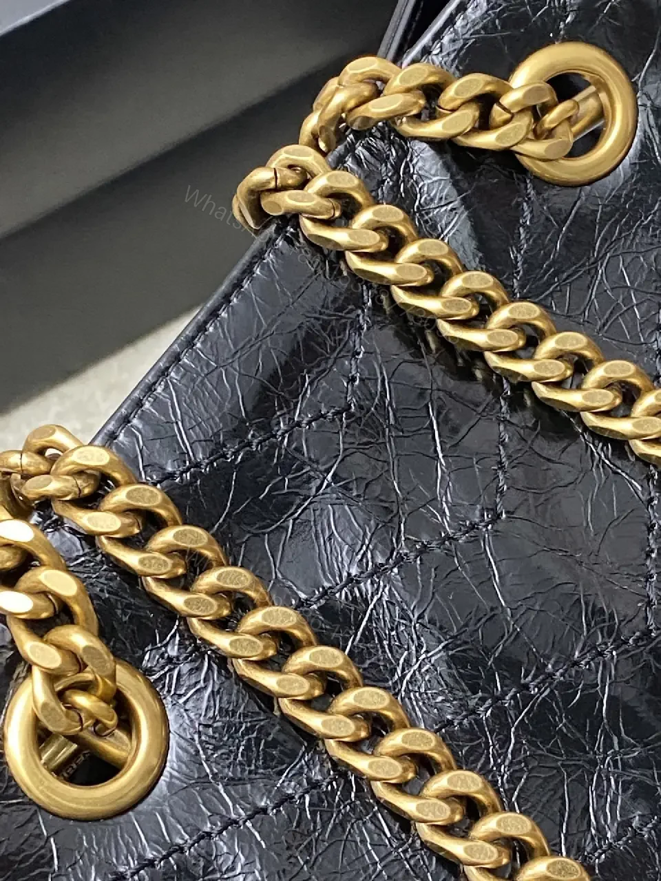 View 8 of Lux Velvet-Quilted Chain-Detail Shoulder Bag: Chic & Structured