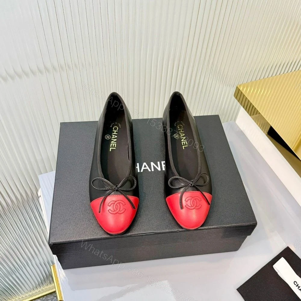 View 6 of Chanel Ballet Flats Black And Red
