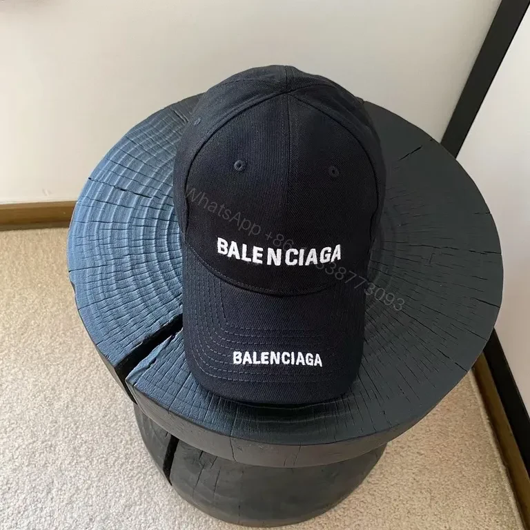 View 6 of Bold Black Balenciaga Cap â€” Luxury Cotton, Curved Bill, Adjustable Fit