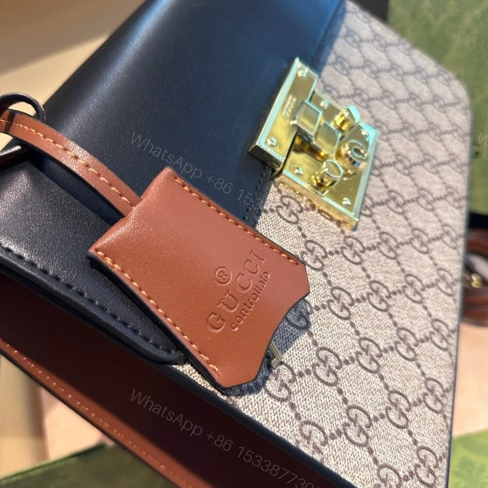 View 3 of Gucci Padlock GG Supreme Top Handle Black 28Cm