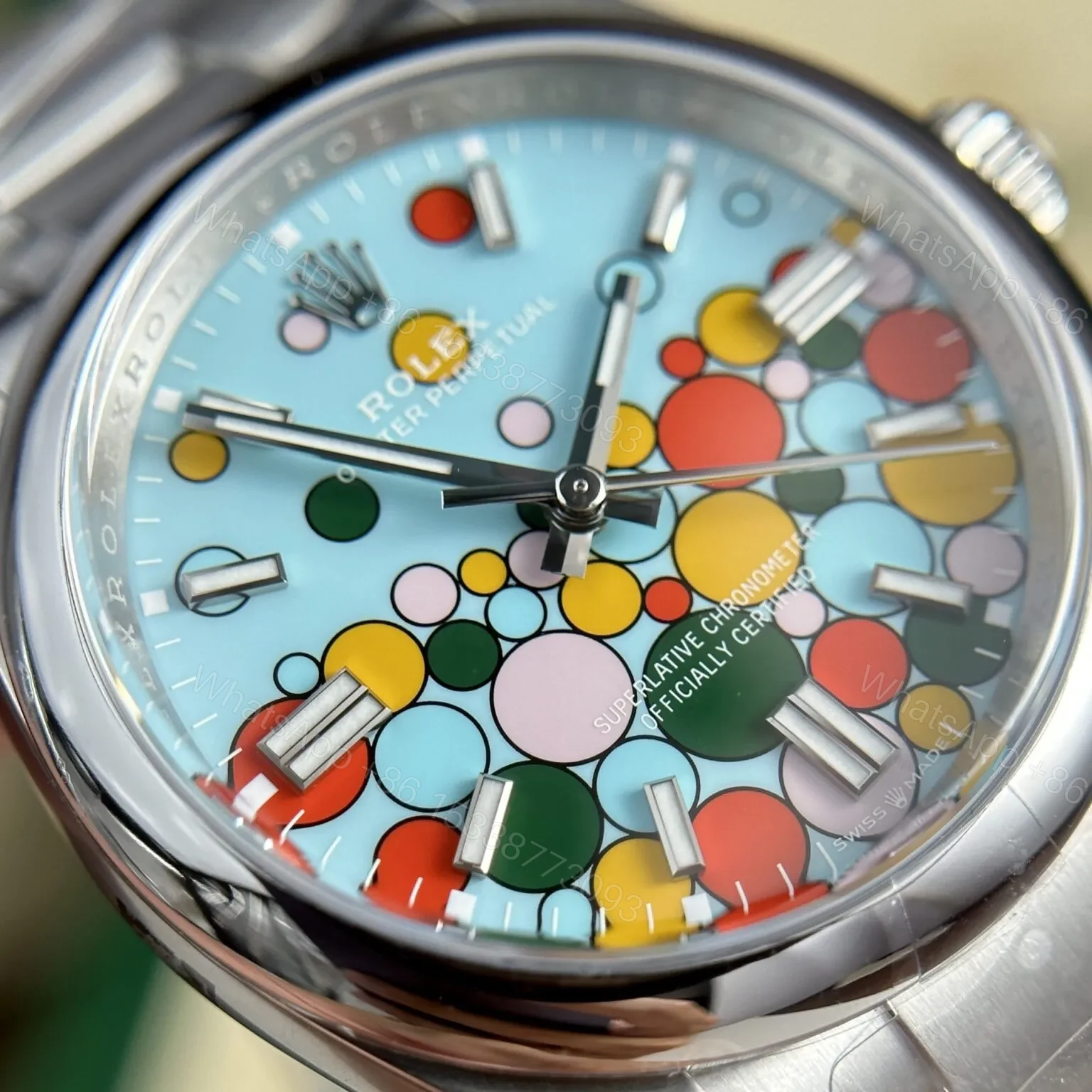 View 3 of Superclone Rolex Oyster Perpetual Turquoise blue Dial 277200 31 mm