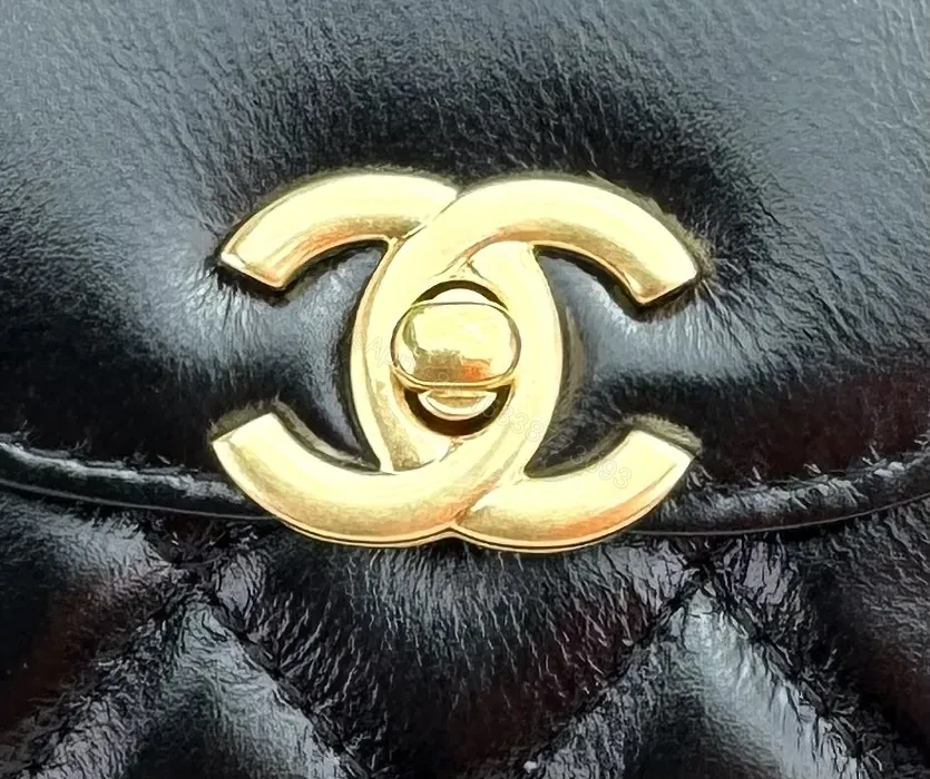 View 6 of Chic Quilted Mini Handbag with Gold Turn-Lock Hardware