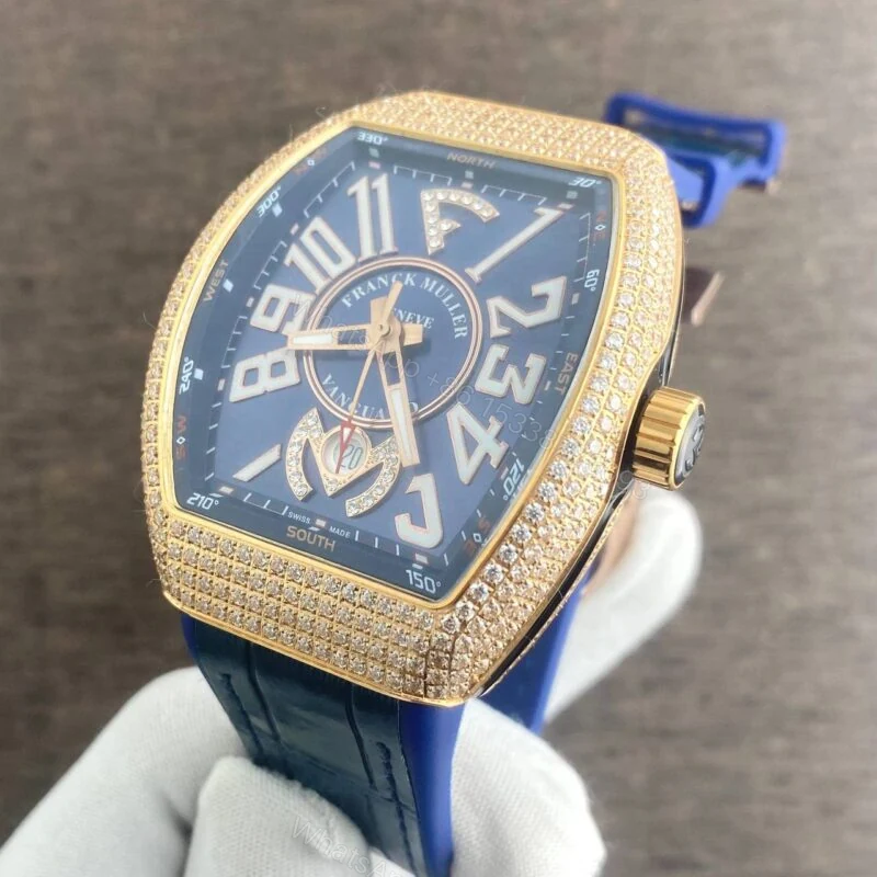 View 4 of Franck Muller Vanguard Diamond Bezel Blue Strap 40mm Automatic