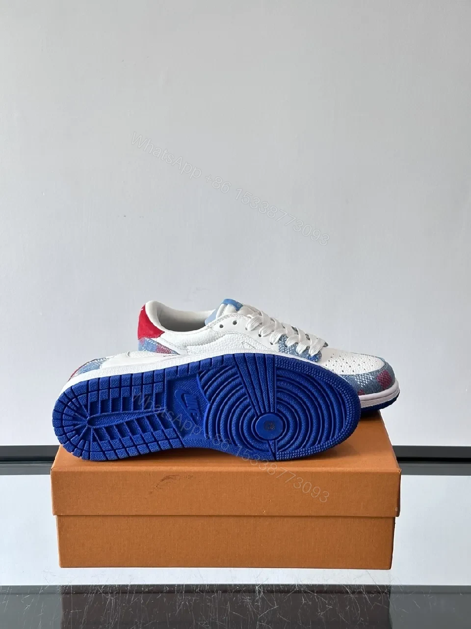 View 6 of Colorful Leather Knit Sneakers with Signature Accents