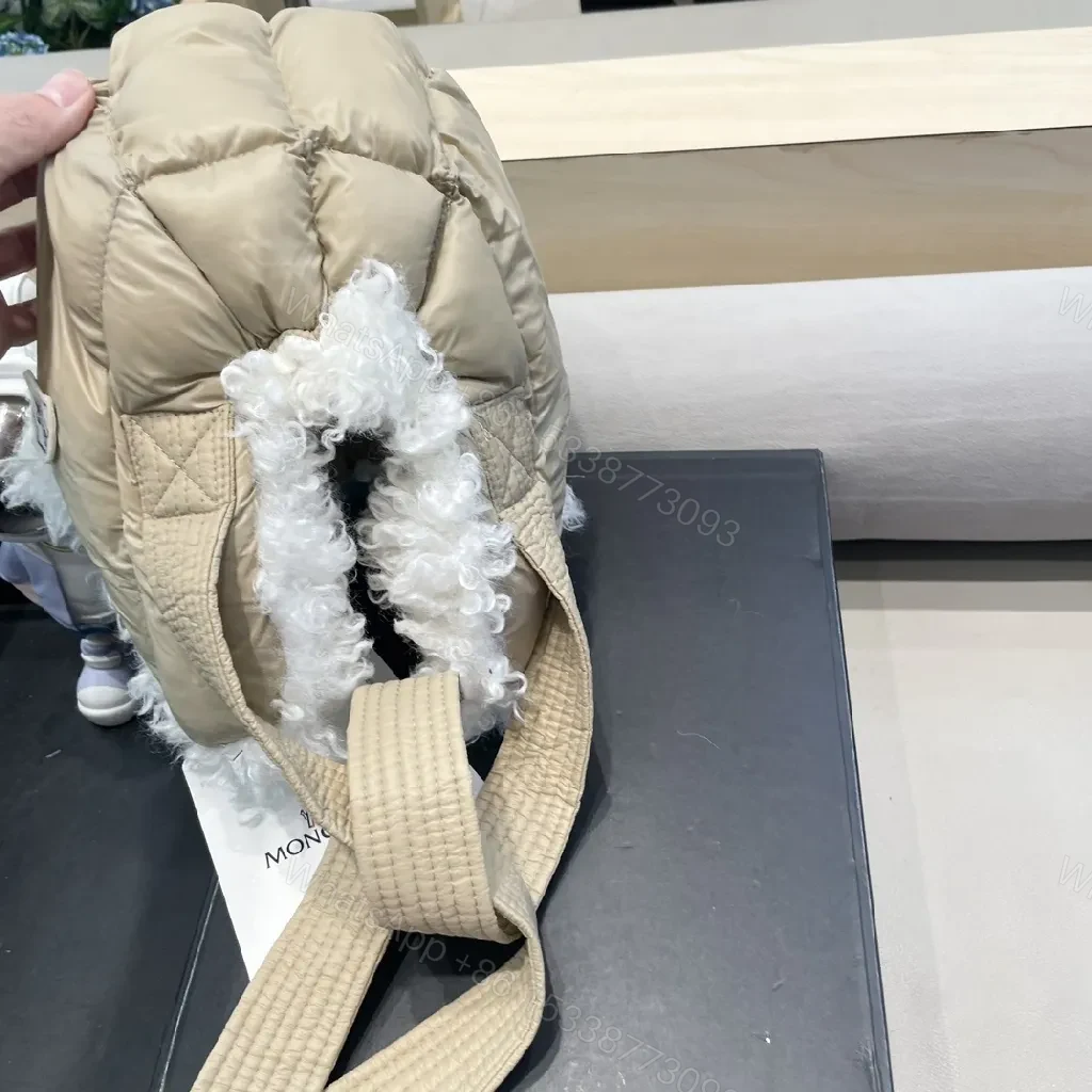 View 6 of Beige Padded Hat with Plush Lining – Luxury Cozy Detail