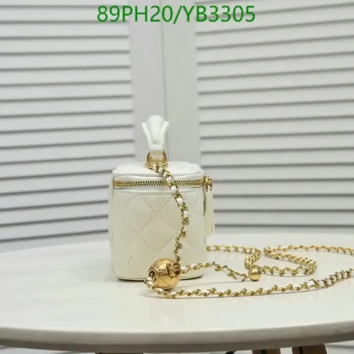 View 11 of Chanel Leather Vanity Black Bag with Chain YB33055