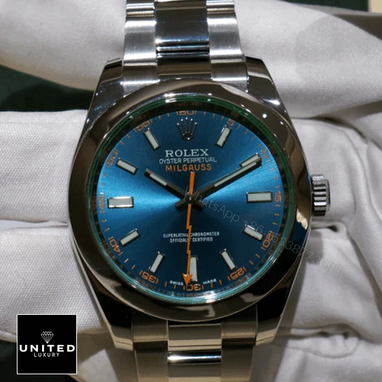 View 9 of Rolex Milgauss 116400GV-0002 Blue Dial Replica