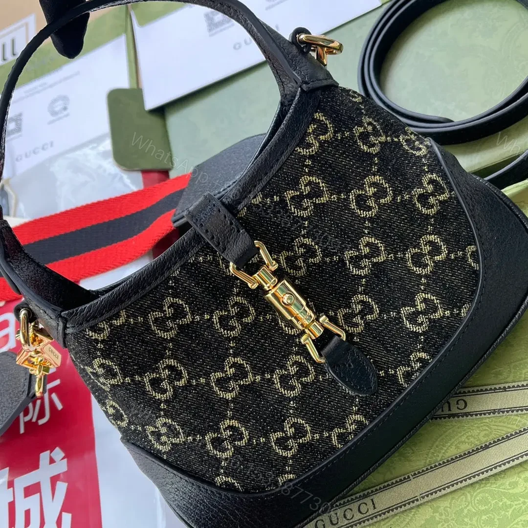 View 2 of JACKIE 1961 SMALL HANDBAG 19 IN BLACK YELLOW DENIM BLACK