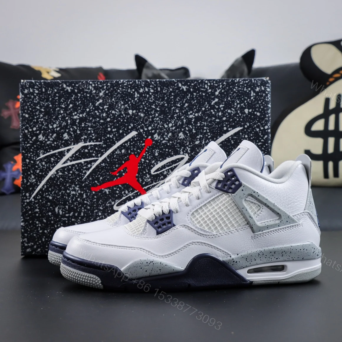 Air Jordan 4 Retro Midnight Navy Reps — view 1
