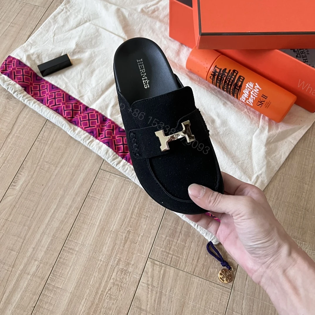View 4 of HERMÈS GO MULE H SANDAL IN BLACK