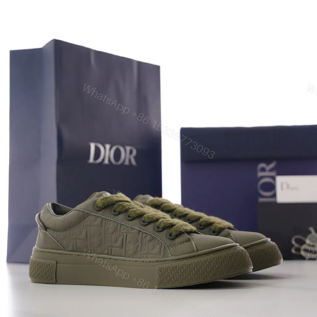 Olive Luxe Olive Suede-Leather High-Top Sneaker with Monogram Embossing — view 1