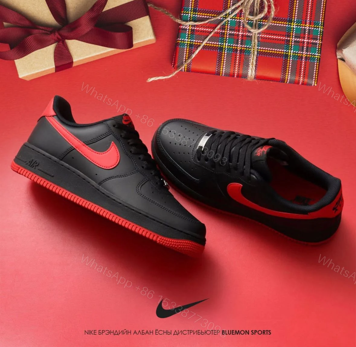 First Copy Nike Air Force 1 “BlackRed” — view 1