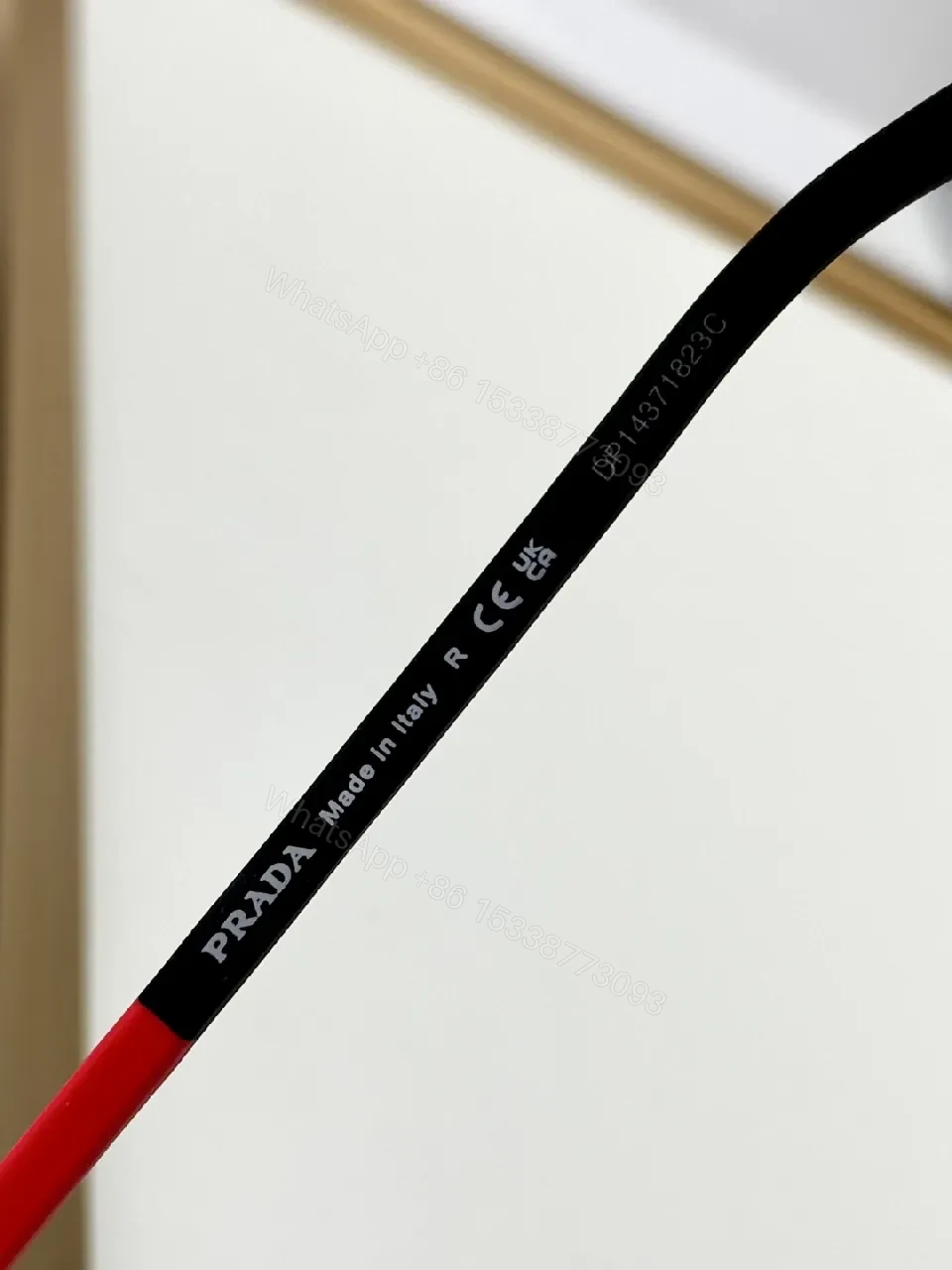 View 3 of Silver Metal Minimalist Precision Eyewear with Red Accents, Luxury Glasses