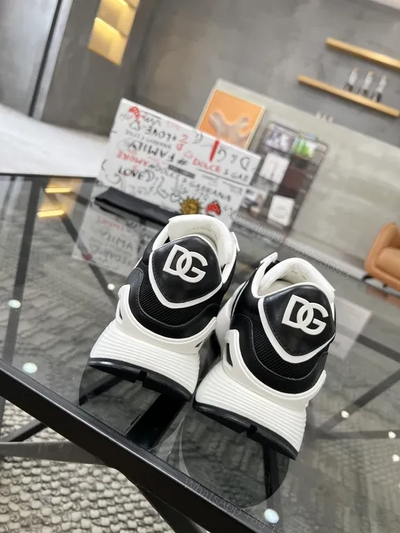 View 7 of Chic Black & White Mesh Leather Sneakers â€” All-Day Comfort