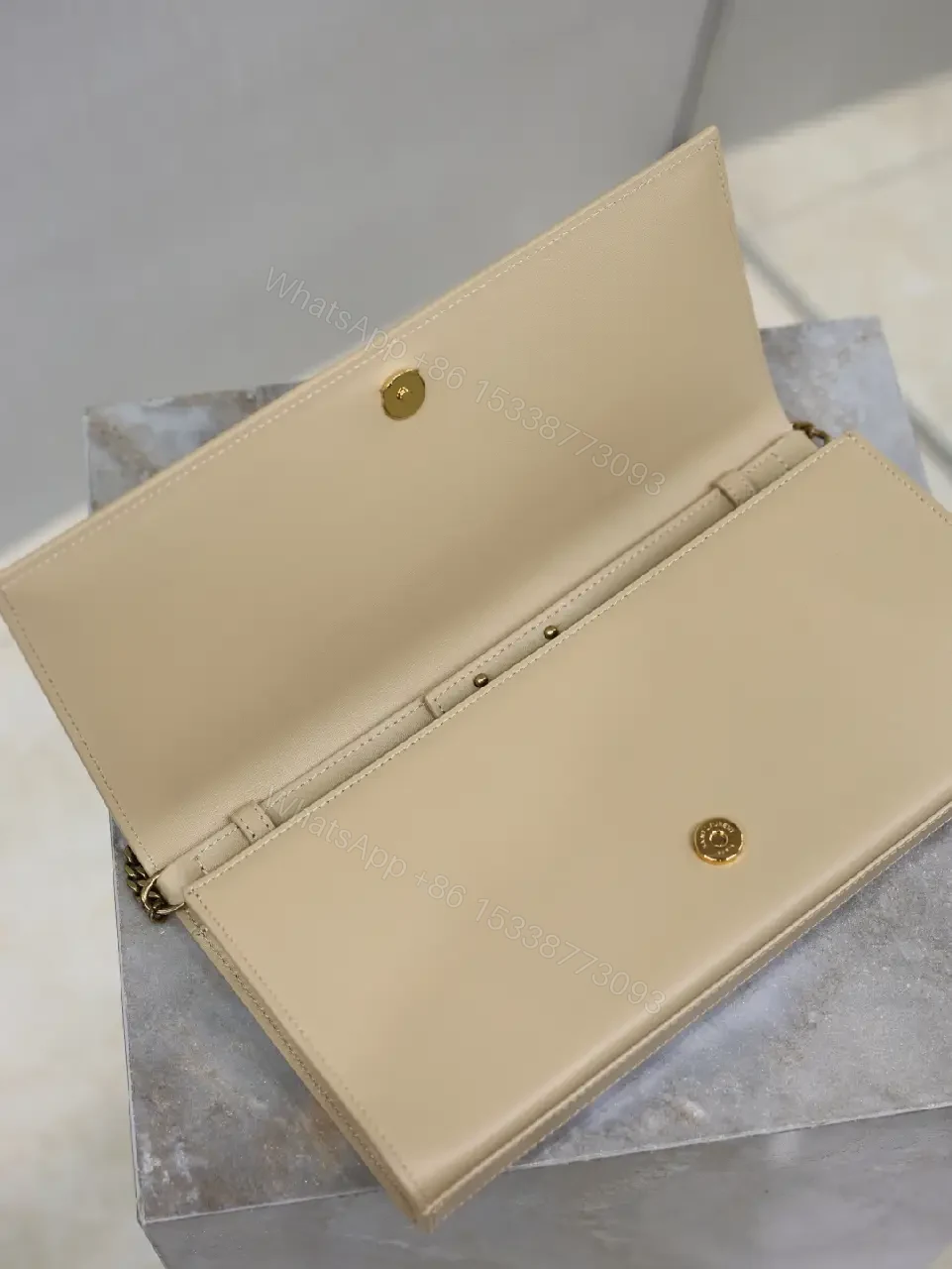 View 4 of Minimalist Saddlebag with Signature Chain, Leather, Compact Crossbody