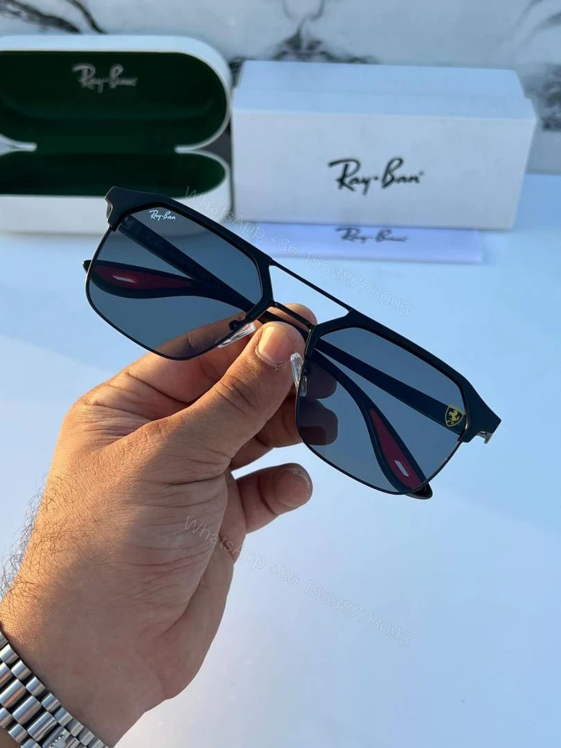 View 3 of First Copy RayBan 04 Full Black Sunglasses